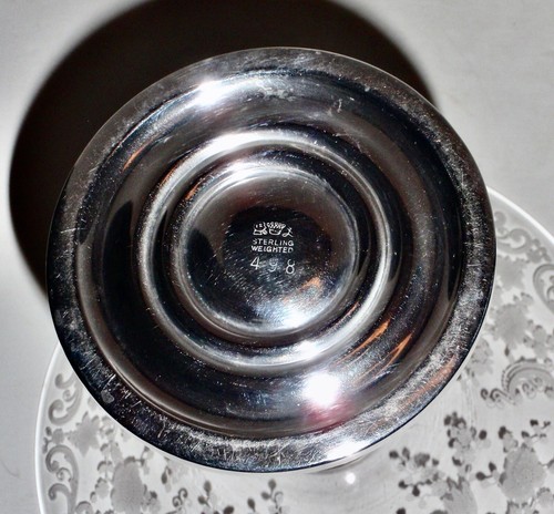 Composta vintage Cambridge Chantilly vetro inciso Sheffield argento sterling - Foto 6 di 8