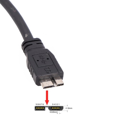 1x Cavo Dati USB 3.0 Cavo Filo Ricambio per Disco Rigido Portatile WD Elements - Foto 13 di 24