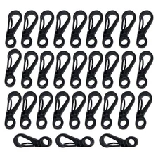 Mini Carabiner Clips with Metal Spring Wiregate Hook 1in/25mm SF_Black(30pcs)