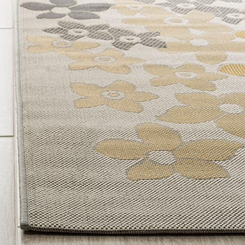 SAFAVIEH Collection 4' x 5'7" Beige/Sweet Pea MSR4246 Field Flowers Indoor/Ou... - Picture 3 of 3