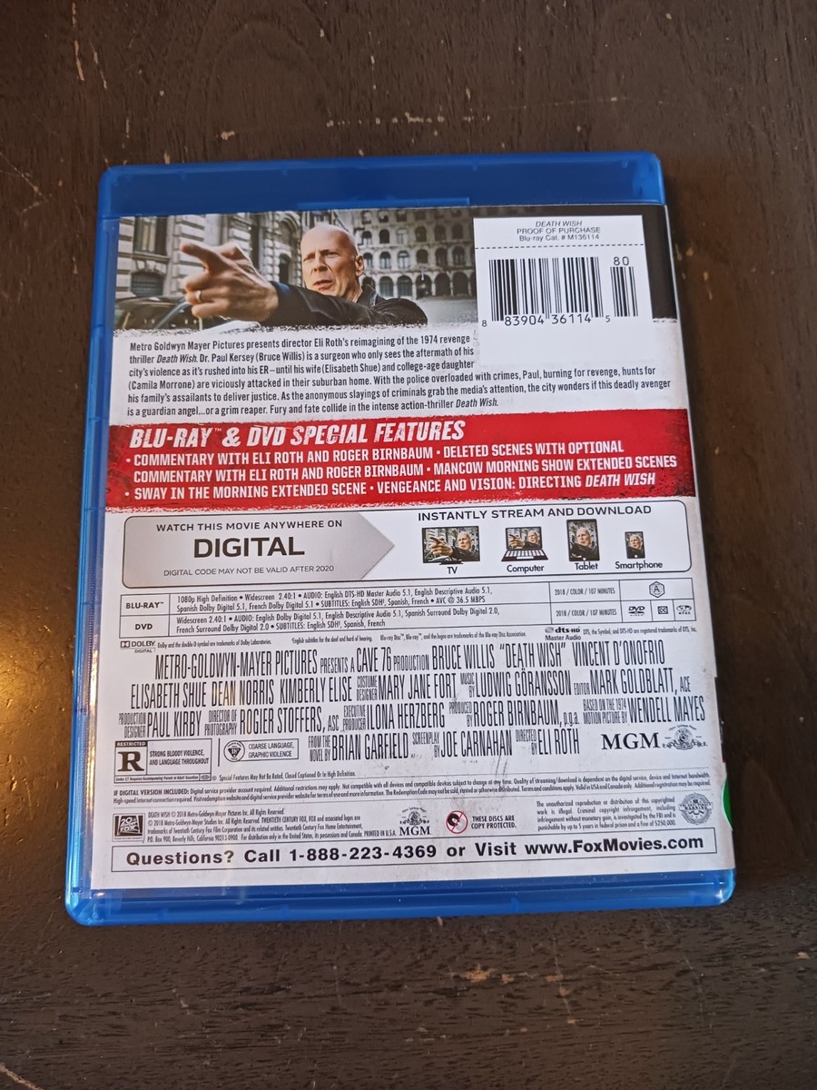 Death Wish Blu-Ray + DVD Bruce Willis | eBay