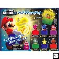 Gashapon New Super Mario Bros U Clear Mascot Light Complete Set of 7