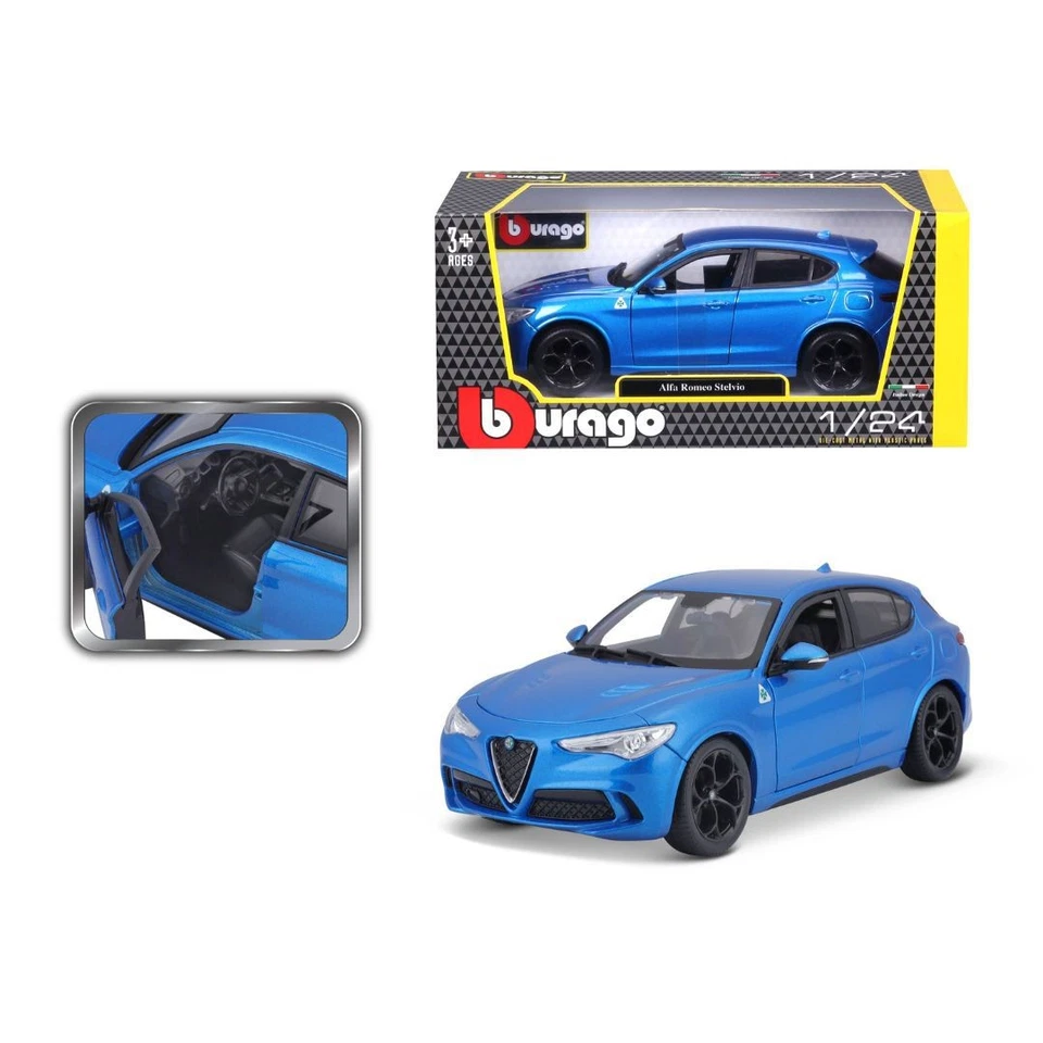 18-21086 Bburago - Alfa Romeo Stelvio, blu - Scala 1:24 - Immagine 3 di 4