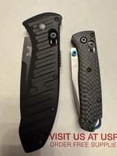 Benchmade 5700 Black Aluminum + Benchmade 533 Carbon Fiber Lot w/ Bag – Used