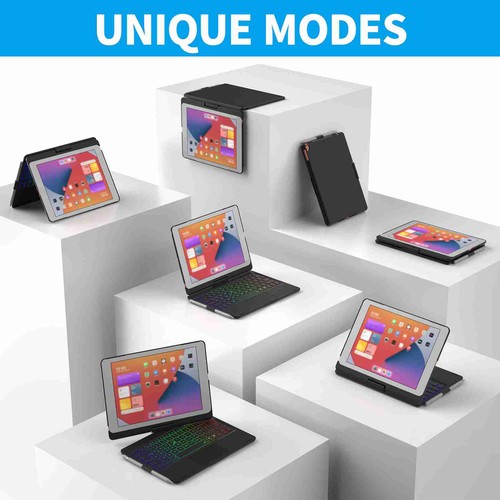 Black Tablet BT Keyboard 360° Rotating Colorful Backlight Sensitive Touchpa HLF - Photo 4/7
