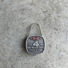 Vintage Dow Chemical Keychain Key Chain Ring Safety Award 1981