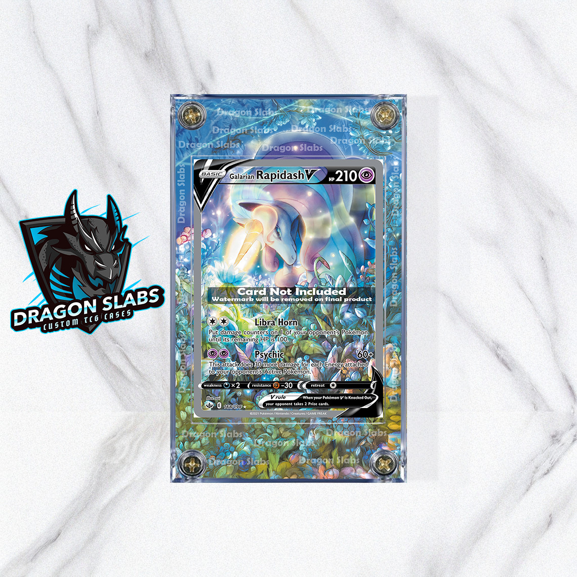 Pokemon Galarian Rapidash V Chilling Reign 168/198 Extended Artwork Case