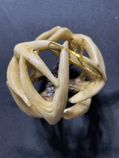 Rustic Deer Antler Ornament 4” Faux Resin Hunting Lodge Cabin Christmas Decor