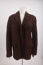 Giacca blazer donna Zara ZW Collection pelle scamosciata M marrone 4341/814 nuova con etichetta