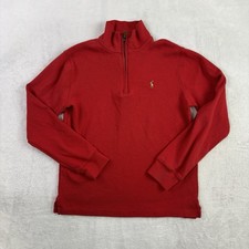 Polo Ralph Lauren Red 1/4 Zip Pullover Long Sleeve Sweater Youth LG