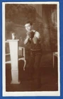 Boxing, Sports, boxer to be identified, real photo postcard old original
