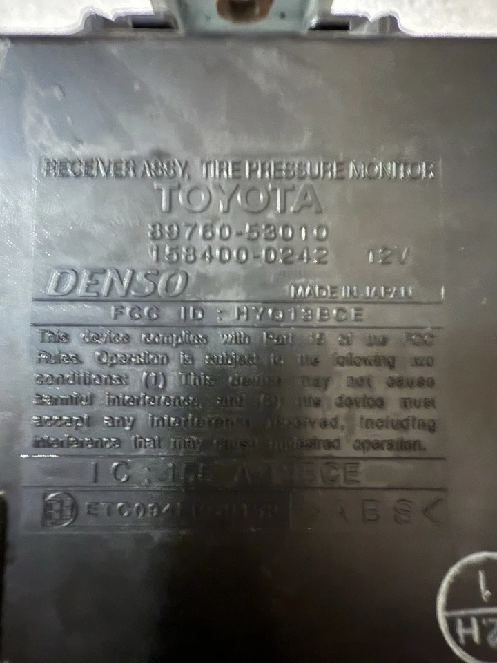 06-15 Lexus IS250 IS350 TPMS MÓDULO DE CONTROL DE PRESIÓN DE NEUMÁTICOS OEM 89760-53020 Foto 2 de 4