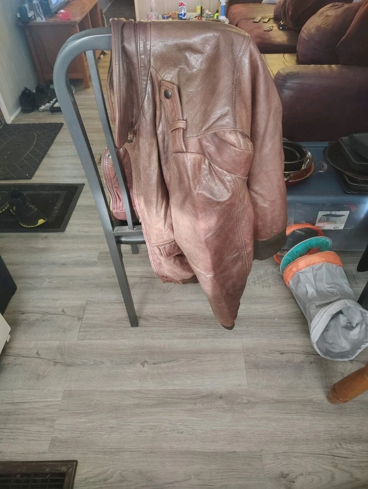 reed leather bomber jacket vintage - Image 3 of 4