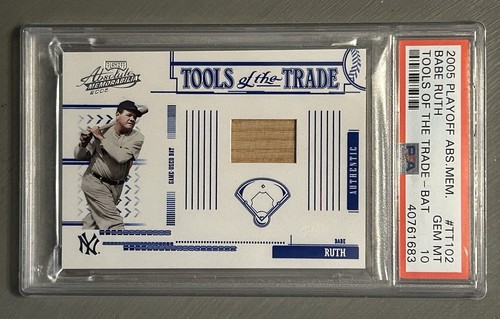 2005 Playoff Absolute Memorabilia BABE RUTH Tools of the Trade Bat #/250 PSA 10