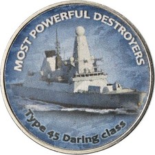 [#784459] Münze, Simbabwe, Shilling, 2018, Warship -  Destroyer type 45, UNZ, Ni