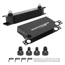 Universal 7 Row Oil Cooler, 10AN Stacked Plate Transmission Engine Cooler