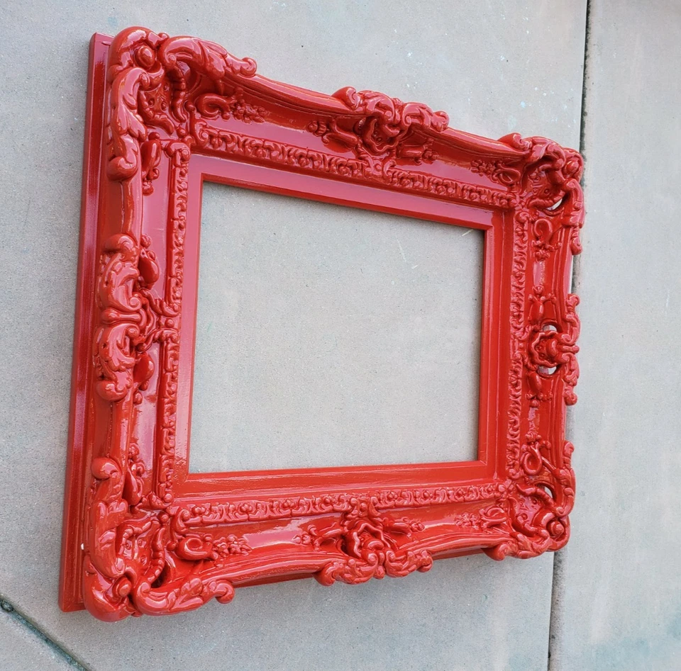11x14 Red Picture Frame Decorative Baroque Photo Frame Ornate Art Ideas Painting - Image 4 of 4