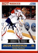 Jacob Markstrom 2010-11 Score Rookies & Traded Hot Rookie Card #609. rookie card picture