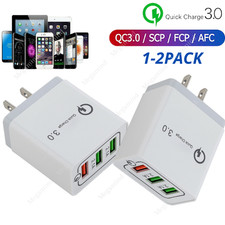 3 Port QC3.0 Fast Charger Lot USB Wall Power Adapter US PLUG For iPhone Samsung