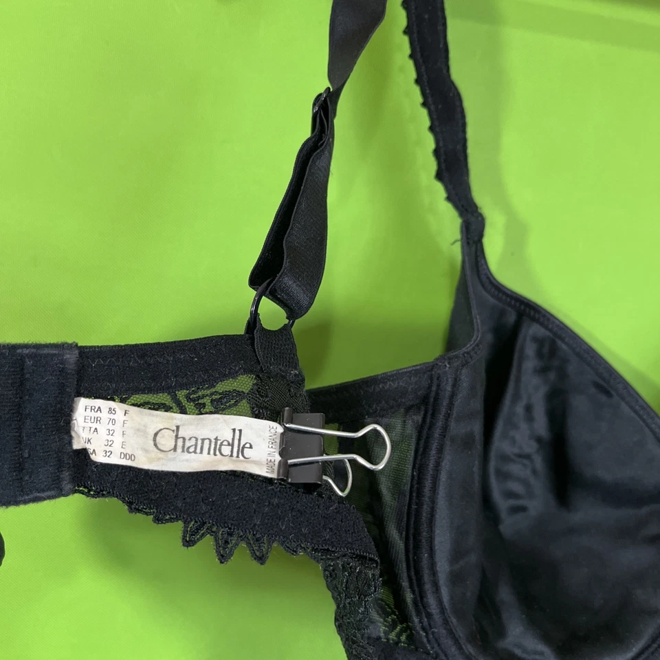 Sujetador 32DDD Chantelle Africa Negro Estilo 2691 Con Aros Borde de Encaje Ligeramente Forrado Foto 4 de 4