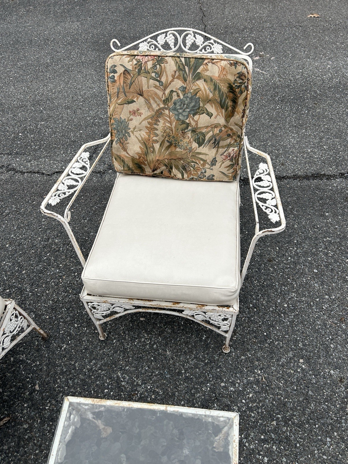 Vintage Meadowcraft Conversation Set Bench, Table & 2 Oversized Chairs ~