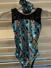 GARLAND gymnastics dance LEOTARD CM Child Medium RAINBOW ZEBRAS open back
