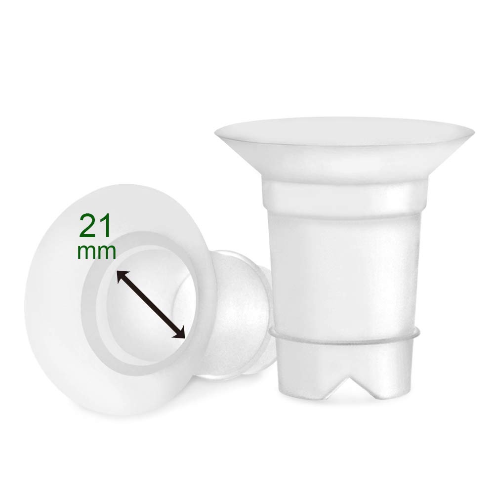 Inserts de flasque 21 mm version longue pour un tirage sans douleur avec Freemie 25 en silicone