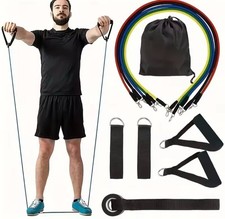 11 PCS Resistance Band Loop Set Exercise Workout Crossfit Fitness Yoga Pilates
