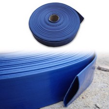 1.5" Lay Flat PVC Hose 2–6 Bar Water Discharge Irrigation Blue 50m/100m