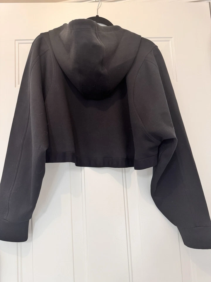 Chaqueta con Capucha Zella Negra Scuba Luxe Crop Cremallera Completa, Talla L  Foto 2 de 4