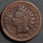 1871 1C INDIAN HEAD BRONZE CENT KM# 90a Grade:  VG A6966