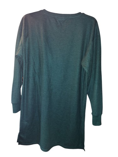 Jenni Intimates Women's Thermal Waffle-Knit Sleep Shirt, Green Small - Picture 5 of 6