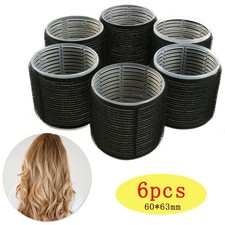 6x Jumbo Self Grip Hair Rollers Extra Large 60mm Bouncy Curl Salon Styling Tools
