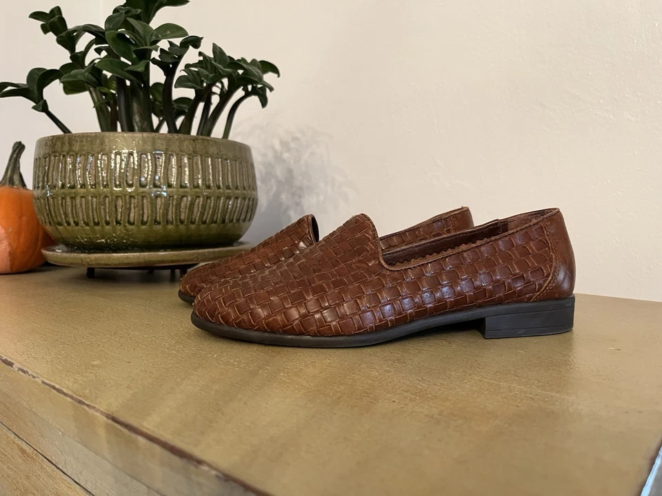 Vintage G.H Bass Womens Regina Loafer Woven Brown Leather Classic Academia 6.5 - Image 2 of 4