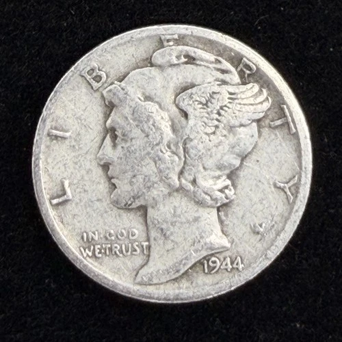 1944 Mercury Dime 90% Silver Pre-1965 Circulated Condition US Coin 17-4