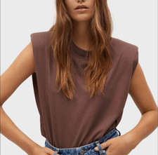 Babaton Sleeveless Shoulder Pad Shirt
