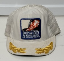Vintage 80s ‘Boots And Coots’ Trucker Hat Halliburton Gulf War Kuwait Oil Well