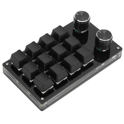 One Handed Programmable Mechanical Gaming Keypad, 12 Keys Multifunctional wit...