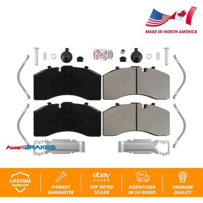 Front Semi-Metallic Disc Brake Pads For Peterbilt Freightliner Kenworth Blue Bus