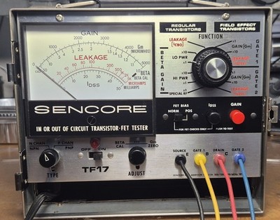 SENCORE TF-17 TRANSISTOR & F.E.T./TESTER  AND BETA TESTER SUPER CLEAN