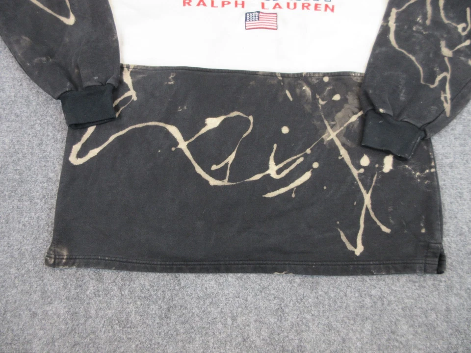 VINTAGE Polo Sport Ralph Lauren Sweater Mens Extra Large Black Flag Sweatshirt - Image 3 of 4