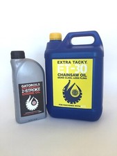 Image of 5 litre Gator Chainsaw Chain Oil & 1 litre 2 Stroke Engine Oil API TC, JASO FB