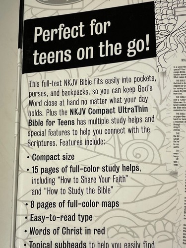 Compact Ultrathin Bible for Teens with Make-It-Your-Own Cover / NKJV w/ box - Picture 6 of 24