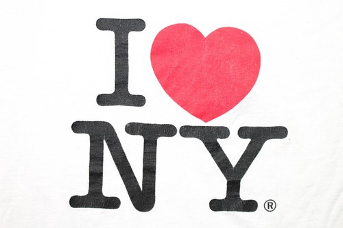 I Love New York Kurzarm T-Shirt Weiß XL Unisex Fruit of The Loom Heavy HD - Bild 3 von 8