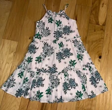 TUCKER + TATE GIRLS PINK FLORAL GAUZY DRESS SIZE 7 EXCELLENT COND DD WORN ONCE