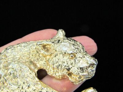 LARGE Vintage Mimi Di N 1986 Leopard Panther Belt Buckle 6  display picture 2
