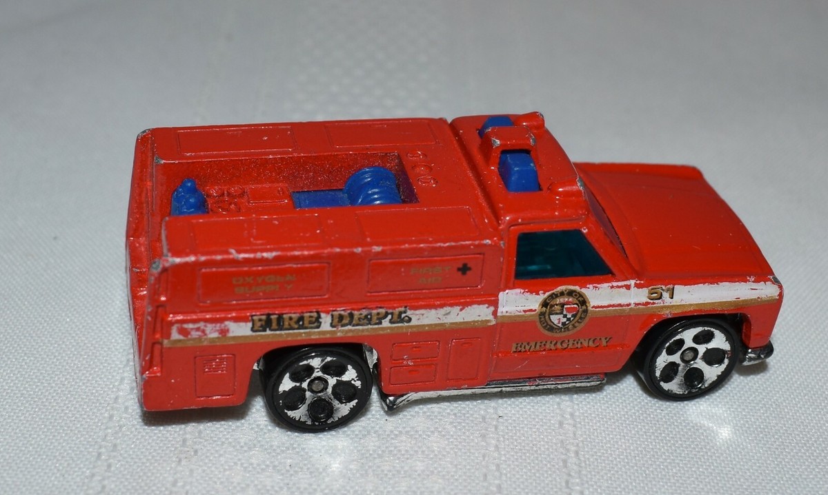 Vintage 1974 Hot Wheels Red Fire Dept. Truck #51, Made in