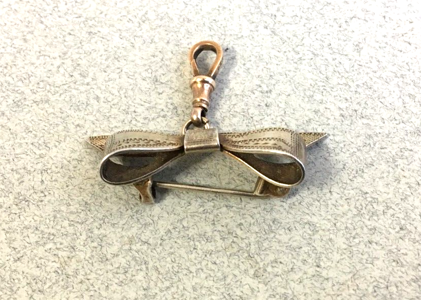 ANTIQUE 9ct YELLOW GOLD DOG CLIP VERMEIL POCKET WATCH SUSPENSION BOW