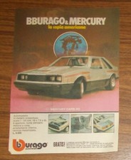 Seltene Werbung BBURAGO Mercury Capri RS 1982