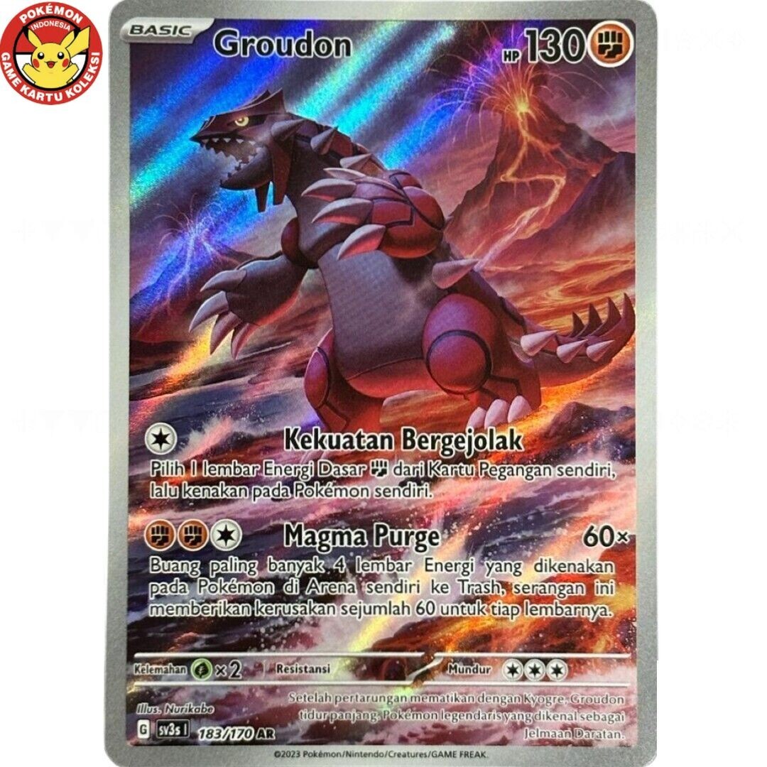 Groudon SV3s 183/170 AR IR Art Rare Raging Surf Pokemon TCG